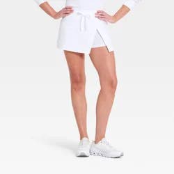 Women's Washed Jersey Slit Skort - JoyLab™ White S