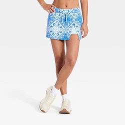 Women's Washed Jersey Slit Skort - JoyLab™ Blue Bandana XL