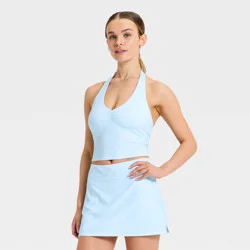 Women's Halter Support Tank Top - JoyLab™ Light Blue Polka Dot XXL
