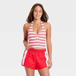 Women's Halter Support Tank Top - JoyLab™ Red Stripe XXS