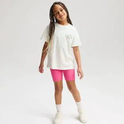 Girls' Ribbed Bike Shorts - Cat & Jack™ Dark Pink L