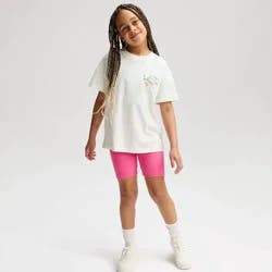 Girls' Ribbed Bike Shorts - Cat & Jack™ Dark Pink L