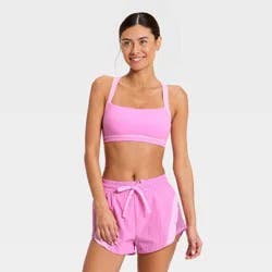 Women's Colorblock T-Back Sports Bra - JoyLab™ Hot Pink L