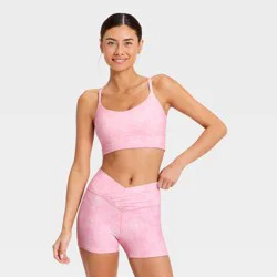 Women's Piped Sports Bra - JoyLab™ Light Pink Bandana XL