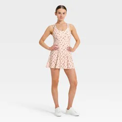 Women's Knit Double Layer Active Dress - JoyLab™ Cream Floral XXS