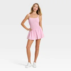 Women's Drop Waist Smocked Active Dress - JoyLab™ Light Pink M
