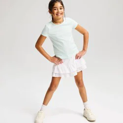 Girls' Pull-On Tiered Woven Skort - Cat & Jack™ White XS