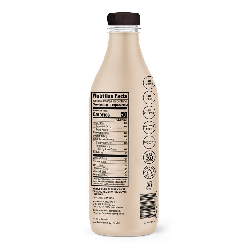 slide 3 of 7, Mooala Organic Almond Milk - 30fl oz, 30 fl oz
