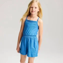 Girls' Knit Romper - Cat & Jack™ Ocean Blue M