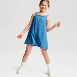 Girls' Woven Gauze Romper - Cat & Jack™ Indigo L