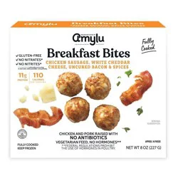 Amylu Foods White Cheddar and Bacon Chicken Sausage Breakfast Bites - 8oz
