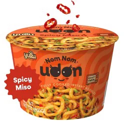 YULU Nom Nom Udon Spicy Miso Flavor Instant Noodles Cup - 9.17oz