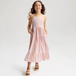 Girls' Woven Striped Maxi Dress - Cat & Jack™ L