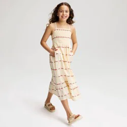 Girls' Woven Floral Printed Maxi Dress - Cat & Jack™ Cream L