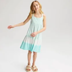 Girls' Tie-Dye Knit Beach Dress - Cat & Jack™ Aqua Green XL