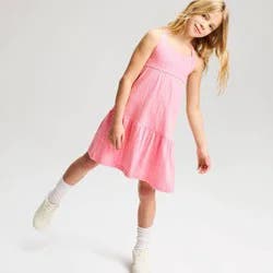Girls' Geo Printed Knit Beach Dress - Cat & Jack™ Pink M