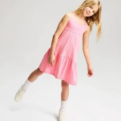 Girls' Geo Printed Knit Beach Dress - Cat & Jack™ Pink XL