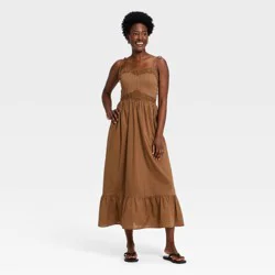 Women's Lace Cami Midi A-Line Dress - Universal Thread™ Brown S