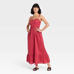 Women's Lace Cami Midi A-Line Dress - Universal Thread™ Berry Pink M