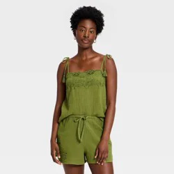 Women's Cutwork Tank Top - Universal Thread™ Olive Green S