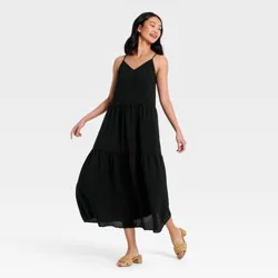 Women's Tiered Maxi Dress - A New Day™ Black S
