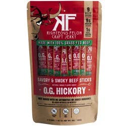 Righteous Felon Craft Jerky OG Hickory Protein Snack Beef Stick - 1oz/9ct