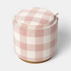 Dorm Round Upholstered Dorm Storage Ottoman Pink - Room Essentials™