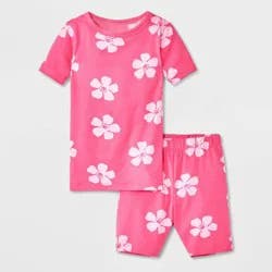 Toddler 2pc Short Sleeve Smooth Jersey Snug Fit Pajama Set - Cat & Jack™ Pink 4T