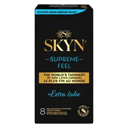 SKYN Supreme Feel + Extra Lube Non-Latex Lubricated Condoms - 8ct