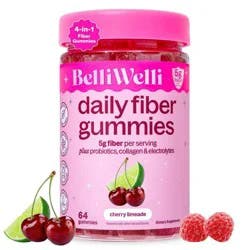 BelliWelli Daily Fiber Gummies - Cherry Limeade - 64ct