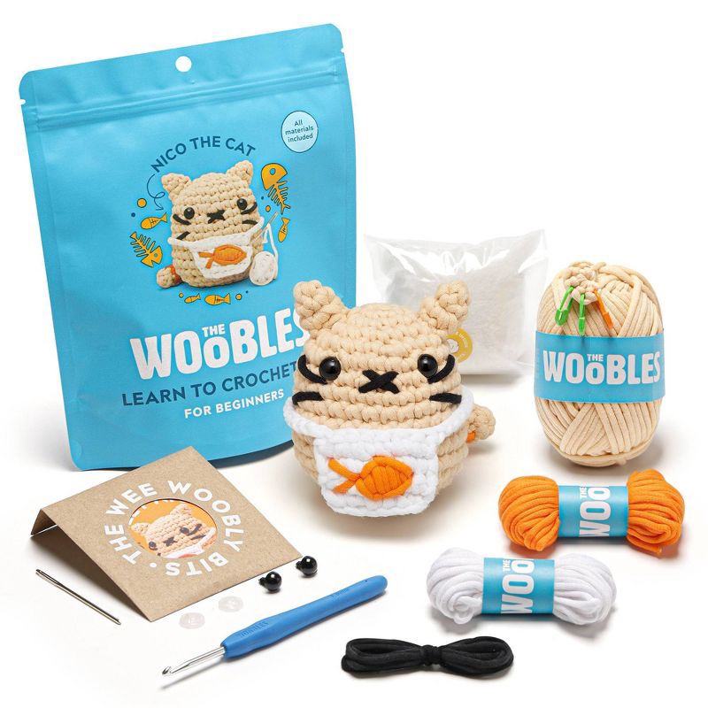 slide 1 of 9, The Woobles Nico the Cat Crochet Kit, 1 ct