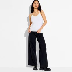 Women's Ribbed Lace Trim Cami - Wild Fable™ Heather Gray L