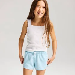 Girls' French Terry Pull-On Dolphin Hem Shorts - Cat & Jack™ Light Blue L