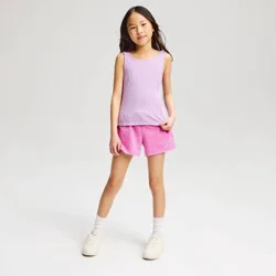 Girls' Washed French Terry Pull-On Shorts - Cat & Jack™ Neon Purple M