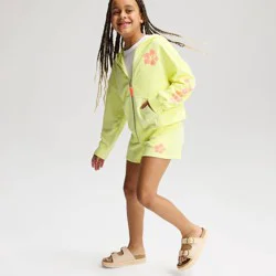Girls' Washed French Terry Pull-On Shorts - Cat & Jack™ Neon Yellow XS