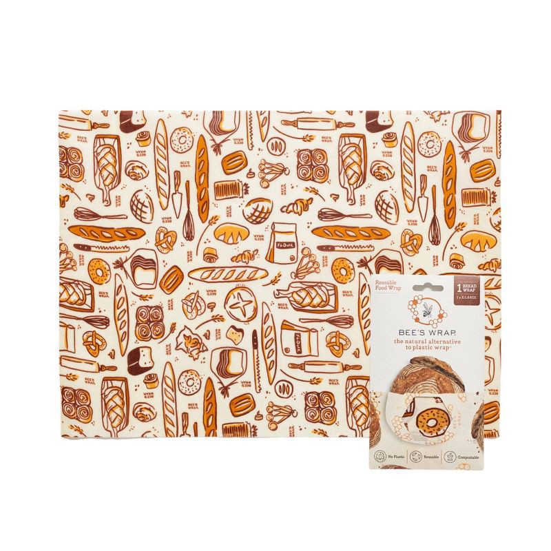 slide 1 of 7, Bee's Wrap Beeswax Bread Compostable Wraps, 1 ct