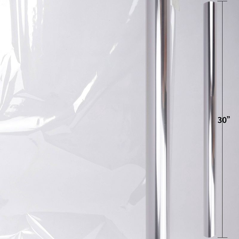 slide 3 of 3, Bows And Sparkles 192"x30" Cello Gift Wrapping Paper Clear, 1 ct