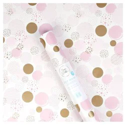 Bows And Sparkles 96"x30" Polka Dot Gift Wrapping Paper Pink