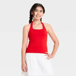 Girls' Super-Soft Halter Tank Top - art class™ Red M