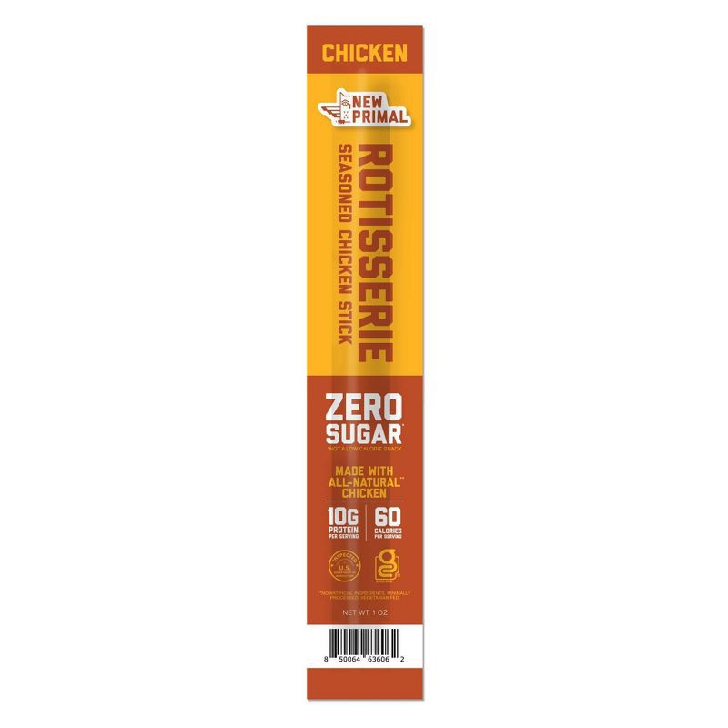 slide 1 of 6, The New Primal Rotisserie Seasoned Chicken Meat Sticks - 1oz, 1 oz