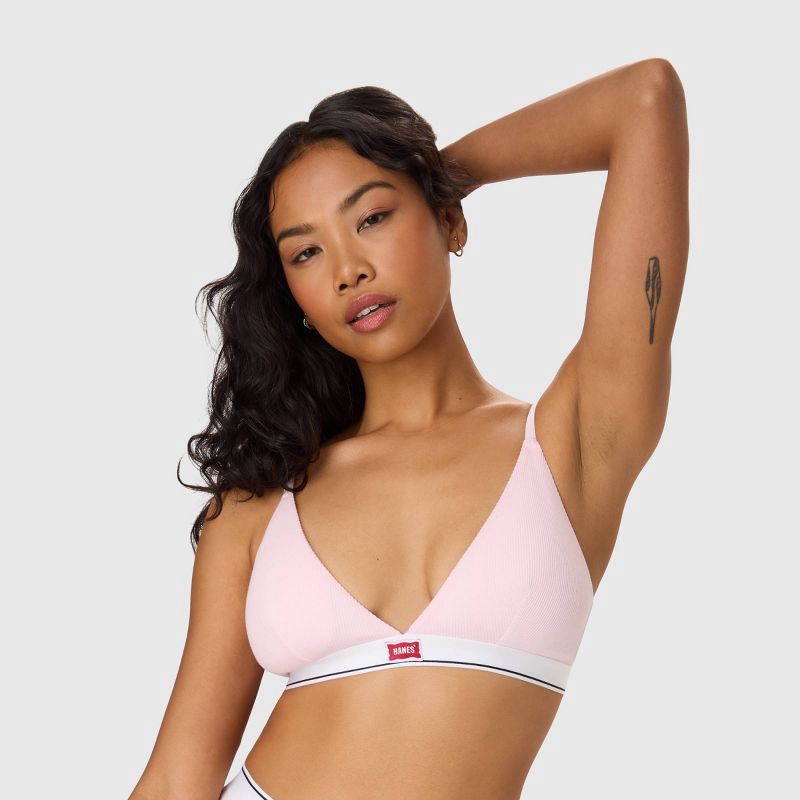 slide 1 of 9, Hanes Women's Legends Plunge Bralette - Pink XXL, 1 ct