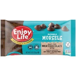 Enjoy Life Gluten Free Rice Milk Chocolate Dairy Free Vegan Baking Morsels - 9oz