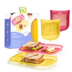 Ubbi Platemate Sandwich Reusable Food Storage Bags - Buttercup & Pomegranate - 2pk