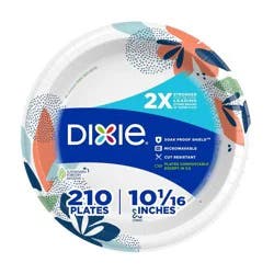 Dixie Everyday Disposable Paper Plates 10" - 210ct: White, Round, Abstract Pattern