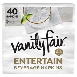 Vanity Fair Entertain Beverage Disposable Napkins - 40ct