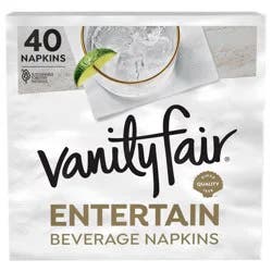 Vanity Fair Entertain Beverage Disposable Napkins - 40ct