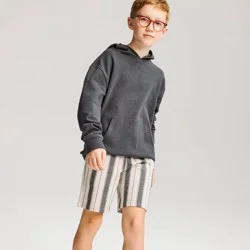Boys' Pull-On 'At the Knee' Knit Shorts - Cat & Jack™ Ivory Stripe M