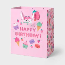 XL Sweet Treats 'Happy Birthday!' Birthday Gift Bag Pink - Spritz™