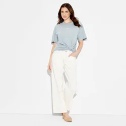 Women's Oversized Short Sleeve Crewneck Graphic T-Shirt - Wild Fable™ Slate Blue Fish M