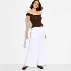Women's Mini Cap Sleeve Off the Shoulder Smocked Peasant Top - Wild Fable™ Brown XXS